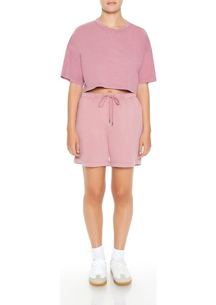 Yuvarlak Yaka Crop T-Shirt