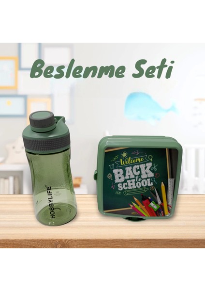 Yeşil Çocuk Beslenme Kabı Set*içme Şişesi´le* Erken Çocuk*bölmeli*bölmeli Beslenme Kutusu fiyatları