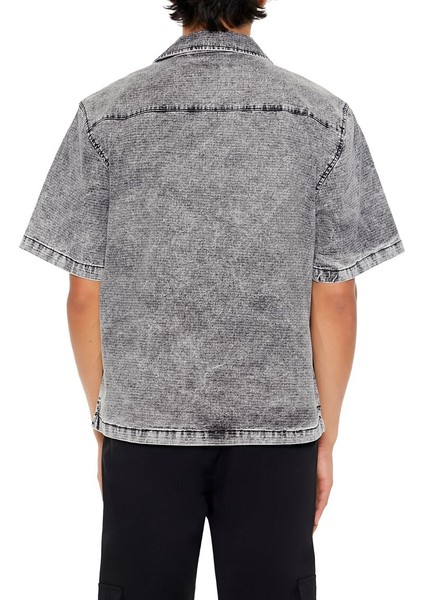 F21 Boxy Yıkanmış Kontrast Gömlek