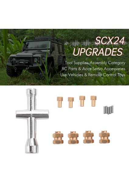 4 Adet Pirinç Genişletilmiş 7mm Altıgen Tekerlek Birleştirici 4mm Genişletilmiş Eksenel SCX24 90081 1/24 Rc Paletli Araba Yükseltme Parçaları (Yurt Dışından)