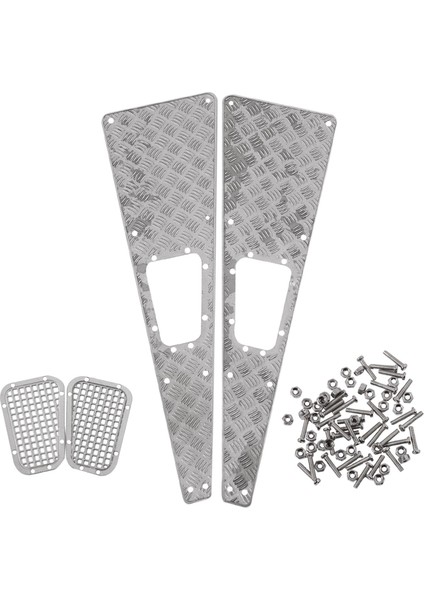 Rc Araba Parçaları Metal Giriş Izgarası Sac Anti-Motor Kapağı Trx4 Parçası Için Metal Damalı Plaka (Yurt Dışından)