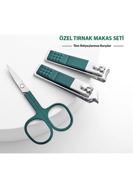 6 Parça Özel Tırnak Makası Seti Deri Çantalı Manikür Pedikür Güzellik Araçları Taşınabilir sET