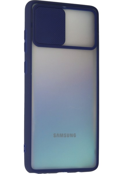 Samsung Galaxy A81 / Note 10 Lite Kılıf Palm Buzlu Kamera Sürgülü Silikon - Lacivert 13