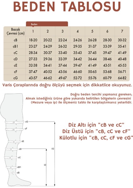 8210 Pamuklu Orta Basınç Diz Altı Burnu Açık