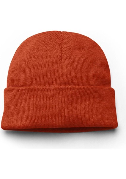Unisex Düz Basic Katlamalı Kışlık Pamuk Yün Bere