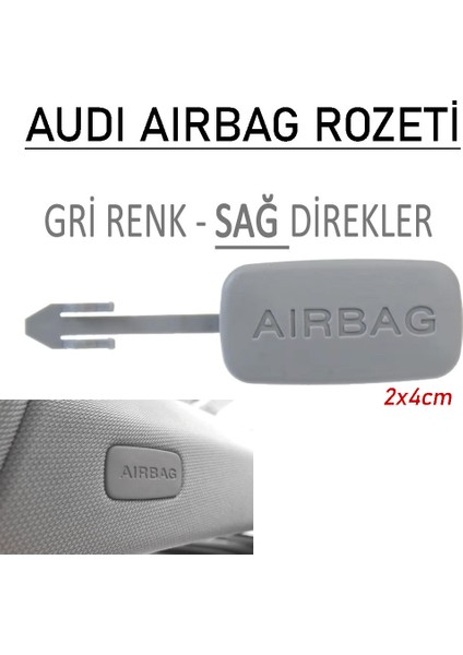 Audi Airbag Arma Yazı (Sağ-Gri) - Audi Airbag Arması A3 A4 A5 A6 Q5 Q7