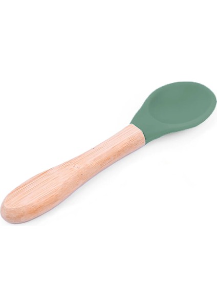 Bambu Saplı Silikon Mama Kaşık 9+ ay-yeşil fiyatları