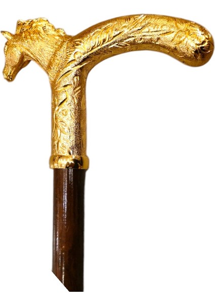 Gold At Başlı Yılan Motifli Koyu Kahverengi Ince Baston fiyatları