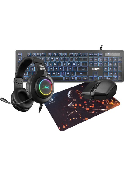 Kingsman Gaming Klavye Mouse Kulaklık Mousepad Set