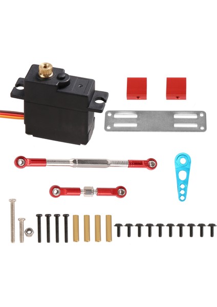 17G Metal Gear Servo ve Direksiyon Bağlantı Çubuğu Montaj Seti C14 C24 1/16 Rc Araba Yükseltme Parçaları Aksesuarları (Yurt Dışından)