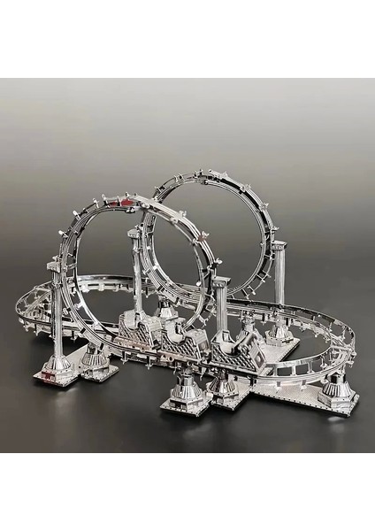 Roller Coaster 3D Metal Maket Bulmaca Puzzle Modeli Kitleri Dıy 14+ Yaş 80 Parça indirimleri