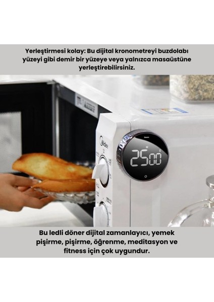 Heyo Rotation Countdown Manyetik Dijital Zamanlayıcı Saat Geri Sayım Cihazı Kronometre Cihazı indirimleri