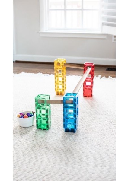 Mıknatıslı Manyetik Pimli Yapı Blokları 1 Araba Parçalı (70 Parça ) Magnetic Tiles Yeni Versiyon
