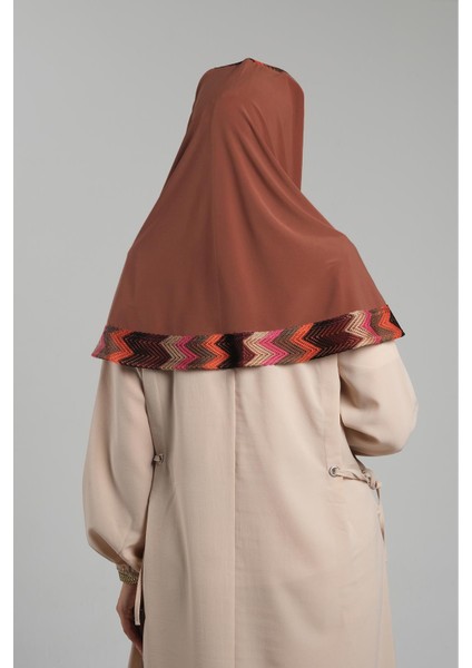 Taba Pratik Hazır Geçmeli Tesettür Eşarp Sandy Renkli Desenli Fileli 2401_33 modelleri