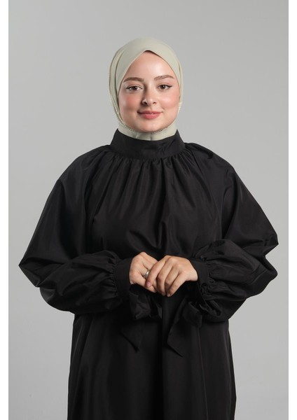 Bej Pratik Hazır Geçmeli Tesettür Eşarp Sandy Arkadan Çıtçıtlı Piliseli Hijab 2406_12
