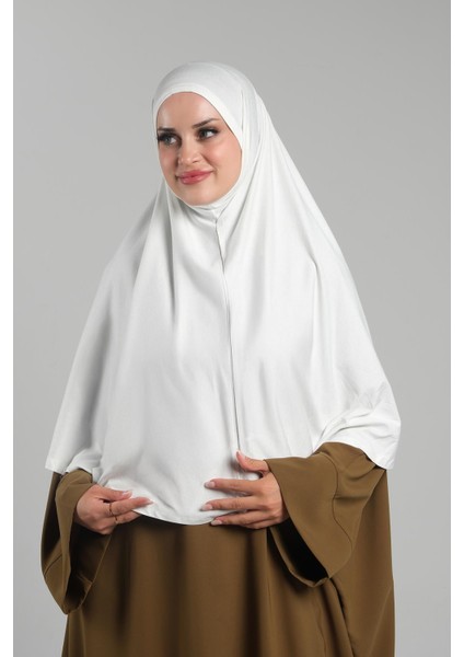 Krem Pratik Hazır Geçmeli Tesettür Eşarp Viskon Pratik Namaz Örtüsü 2201_40 fiyatları