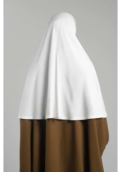 Krem Pratik Hazır Geçmeli Tesettür Eşarp Viskon Pratik Namaz Örtüsü 2201_40 modelleri