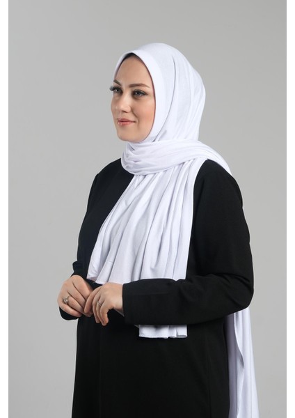 Beyaz Pratik Hazır Geçmeli Şal Viskon Önü Süngerli Penye Şal 2202_42