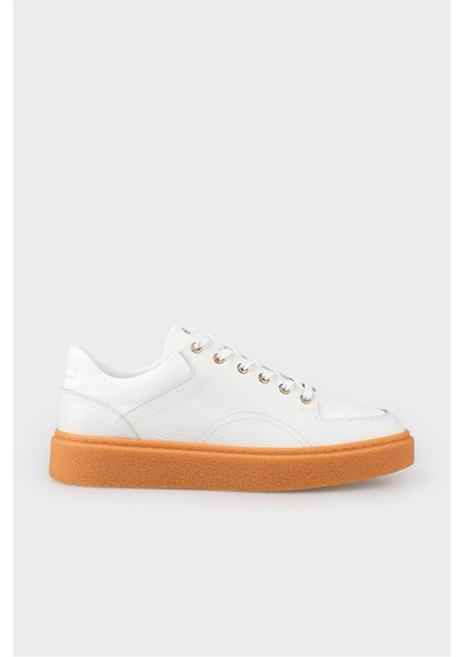 Beyaz Deri Erkek Spor Ayakkabı