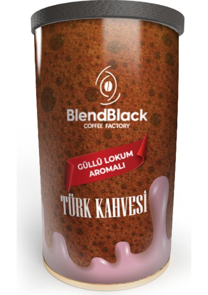 Güllü Lokum Aromalı Türk Kahvesi Teneke Kutu 250 gr