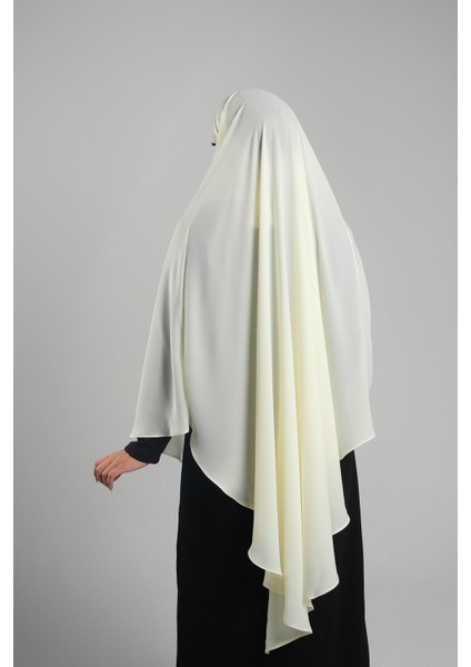 Ekru Pratik Hazır Geçmeli Tesettür Eşarp Krep Bağcıklı Sufle Hijab 2313_27 fırsatları
