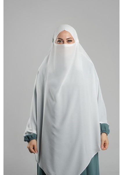 Krem Pratik Hazır Geçmeli Tesettür Eşarp Krep Bağcıklı Çift Katlı Sufle Hijab 2314_40 fiyatları