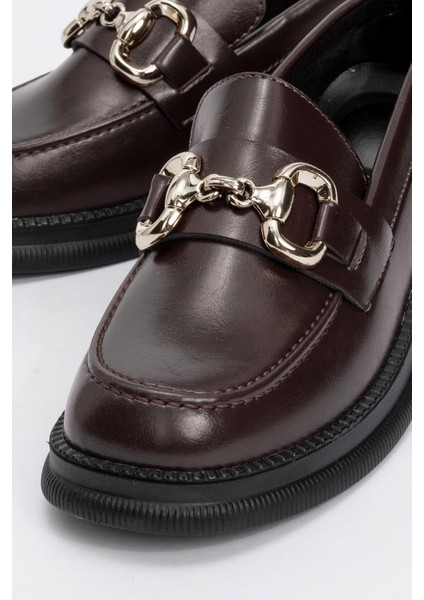 Tokalı Kaydırmaz Kadın Loafer Ayakkabı BORDO KIRIŞIK modelleri