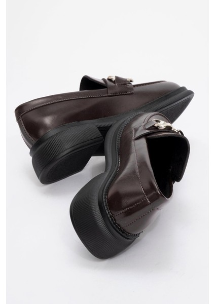 Tokalı Kaydırmaz Kadın Loafer Ayakkabı BORDO KIRIŞIK fırsatları