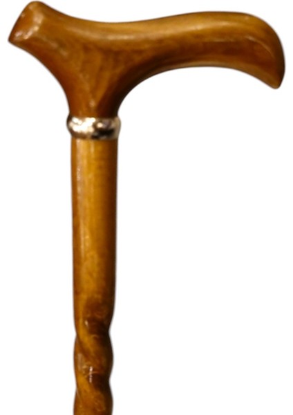 Gümüş Halkalı Kıvrımlı Kahverengi Baston NO04 fiyatları