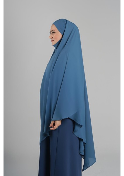 Bebe Mavisi Pratik Hazır Geçmeli Tesettür Eşarp Krep Bağcıklı Sufle Hijab 2313_11 fiyatları