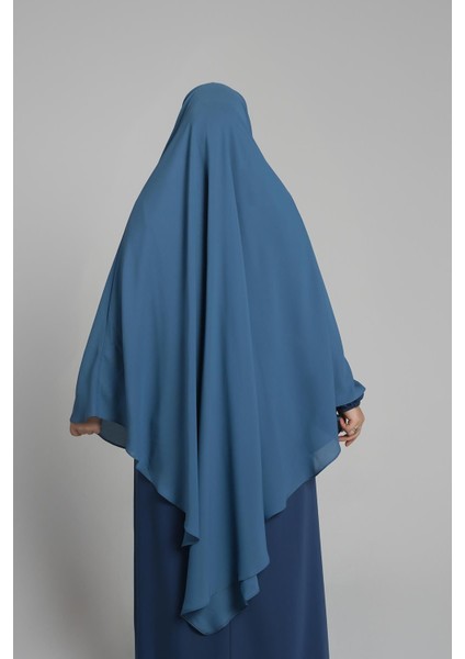 Bebe Mavisi Pratik Hazır Geçmeli Tesettür Eşarp Krep Bağcıklı Sufle Hijab 2313_11 modelleri