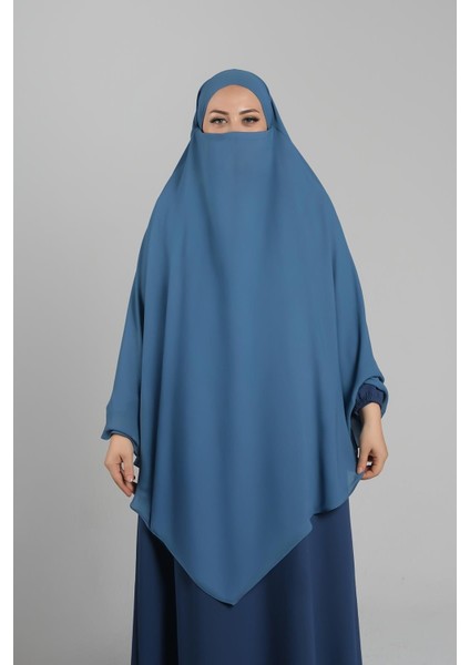 Bebe Mavisi Pratik Hazır Geçmeli Tesettür Eşarp Krep Bağcıklı Sufle Hijab 2313_11 fırsatları