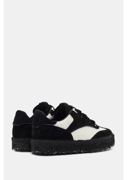 Rayn Kadın Siyah Beyaz Süet Deri Sneaker