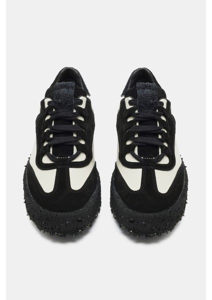 Rayn Kadın Siyah Beyaz Süet Deri Sneaker