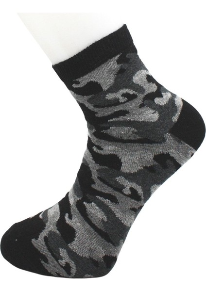 Erkek Yarım Konç Kamuflaj Askeri Desenli Pamuklu Çorap 4'lü Paket indirimleri