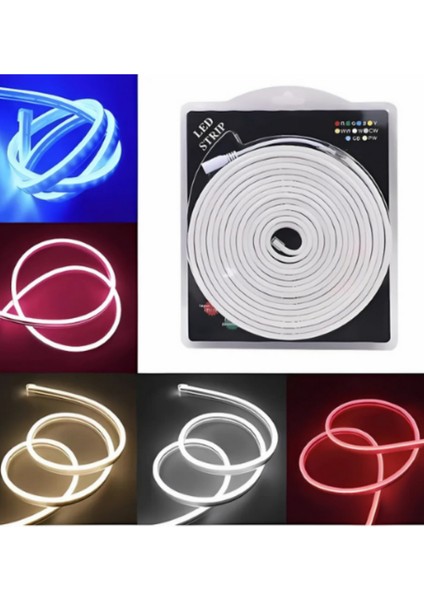Neon LED Pembe 12 Volt 6X12MM (5 Metre)