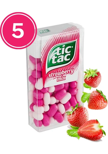 Tic Tac Çilek Aromalı Şeker 18 Gr. (5 Adet)