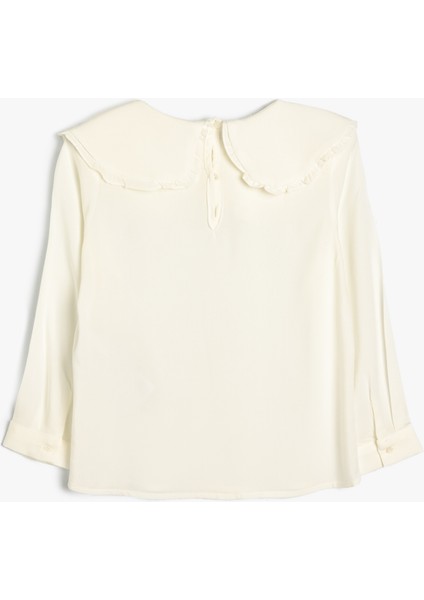 Bluz Geniş Bebe Yaka Uzun Kollu Viskon Kumaş fiyatları