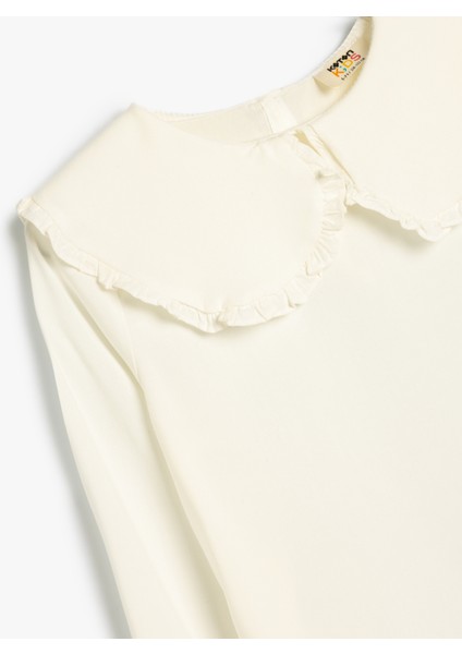 Bluz Geniş Bebe Yaka Uzun Kollu Viskon Kumaş modelleri