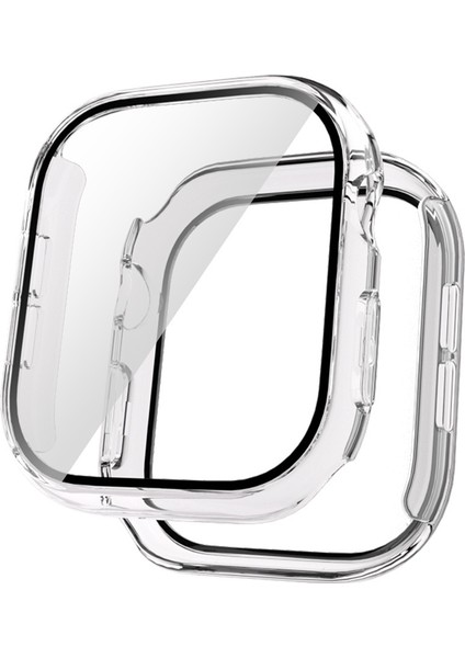 Apple Watch 10 42MM Uyumlu Kasa ve Ekran Koruyucu Electroplatink Çerçeveli Sert Pc Gard 36 Şeffaf