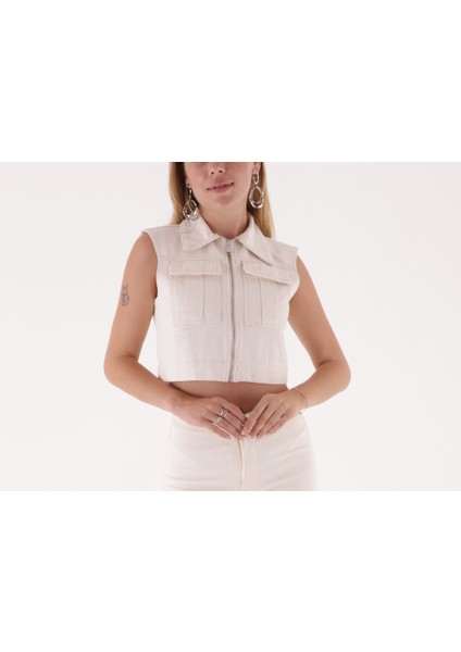 Fermuarlı Mini Kot Crop Gömlek fiyatları