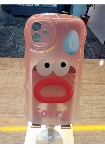 iPhone 11 Uyumlu Emo Sorry Kamera Çerçevesi Yuvarlak Kapak