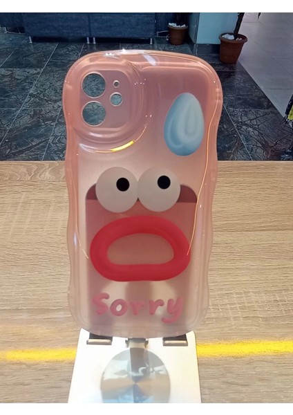 iPhone 11 Uyumlu Emo Sorry Kamera Çerçevesi Yuvarlak Kapak