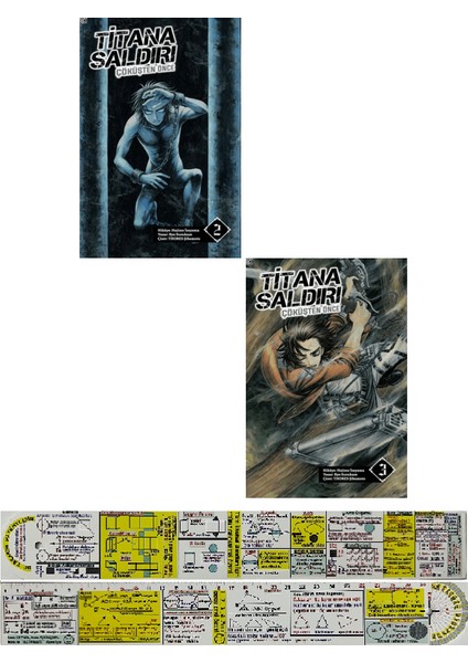 Titana Saldırı Çöküşten Önce 2-3. Ciltler Roman Seti + Mat. Öğreten Cetvel