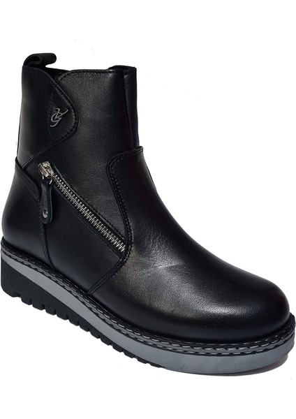 9838 Kadın Dolgu Topuklu Deri Bot