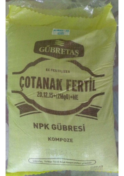 25 Kg Çotanak Fertil Gübre 20.12.15 2(MgO) B Zn Gübretaş