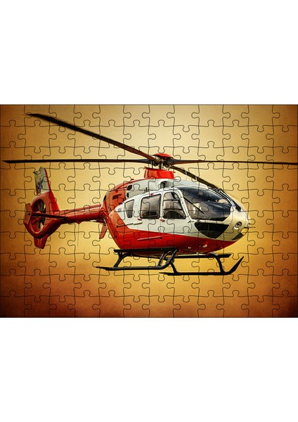 Ahşap Mdf Puzzle Yapboz Kurtarma Helikopteri 120 Parça 25*35 cm