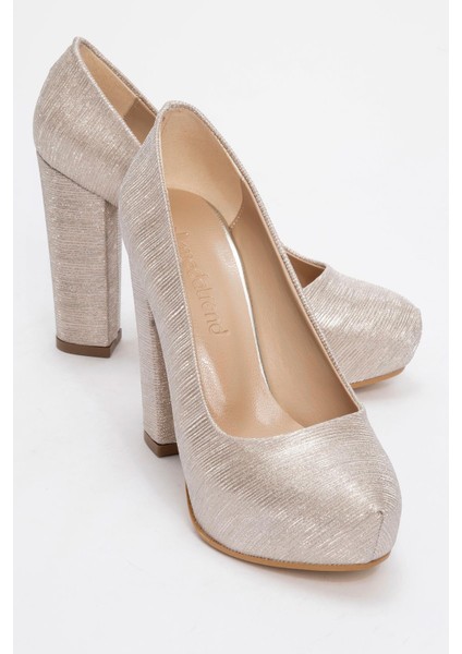 Kadın Platform Topuklu Ayakkabı Altın Çizgili