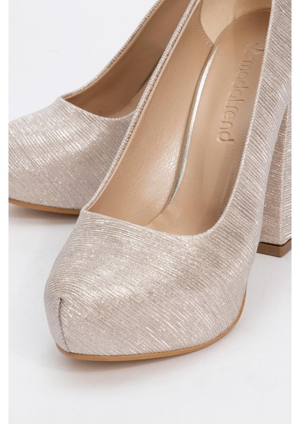 Kadın Platform Topuklu Ayakkabı Altın Çizgili modelleri