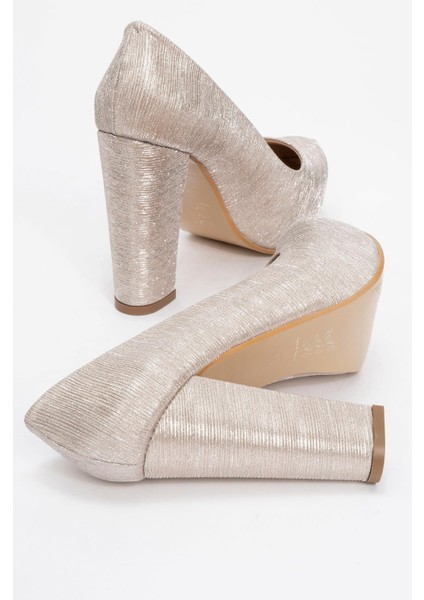 Kadın Platform Topuklu Ayakkabı Altın Çizgili fırsatları
